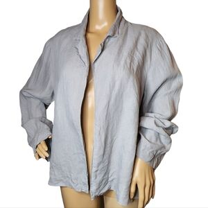 Bryn Walker linen open front grey cardigan